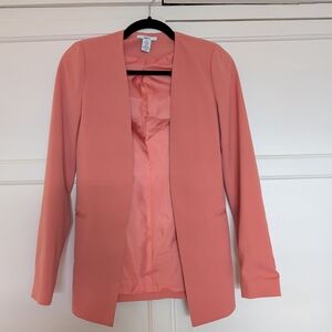 Bar III Pink Blazer Streamlined Open Front Design